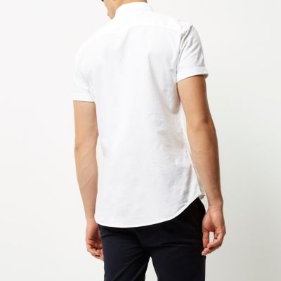 White casual slim fit Oxford shirt
